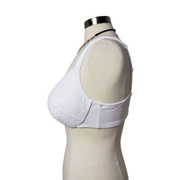 Cacique Women's Bra 40C White Lace Full Coverage Underwire Lightly Lined - Picture 2 of 6
